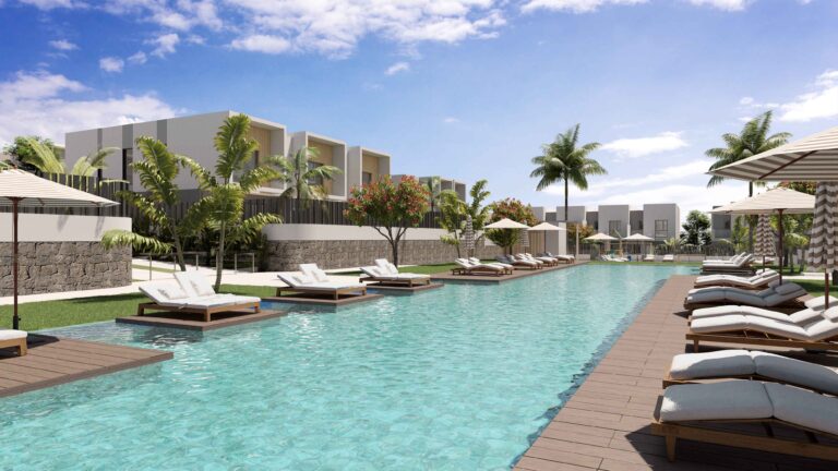Noticias 6 Piscina de la promocion Oase de AEDAS Homes en la zona de Meloneras en San Bartolome de Tirajana Gran Canaria