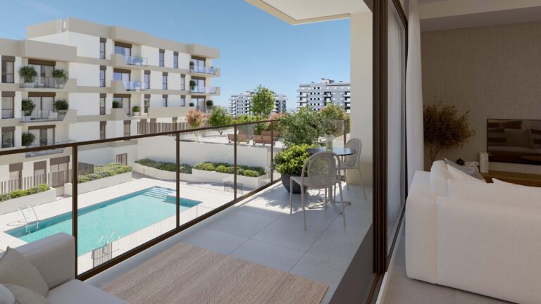 Noticias 16 Terraza de las futuras viviendas de la promocion Zeta Place de AEDAS Homes en Distrito Zeta Malaga